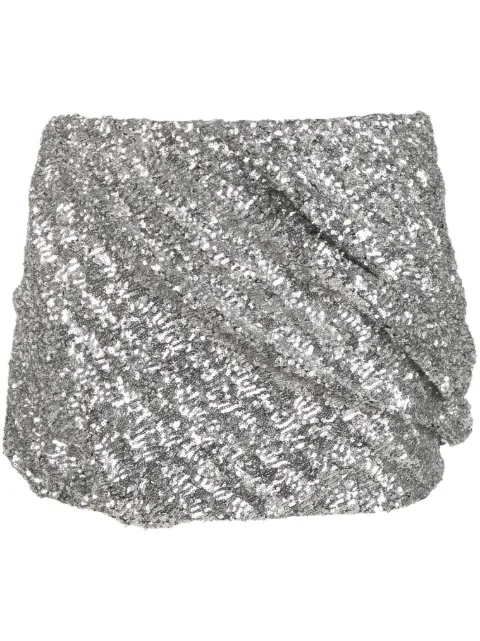 The Attico sequin-embellished miniskirt Silver 236WCS158E071002