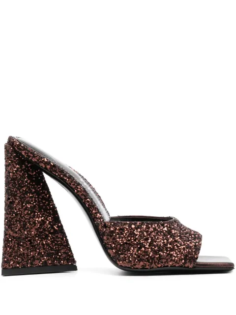 The Attico Devon sequin-embellished sandals Brown 236WS000G001204
