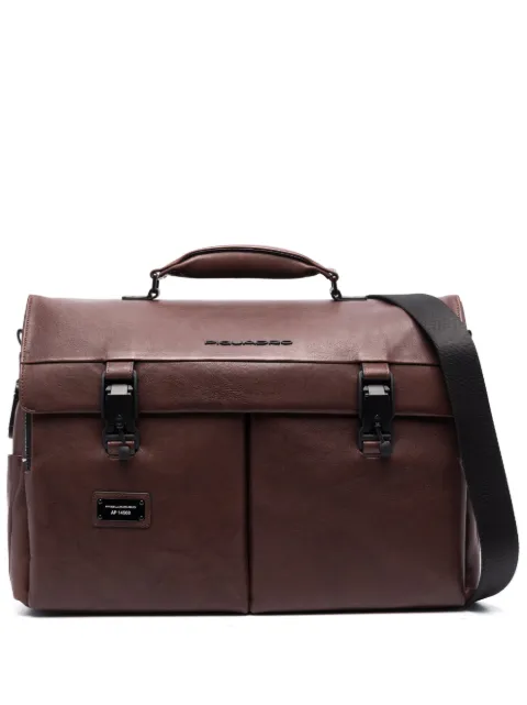 PIQUADRO embossed-logo detail shoulder bag Brown CA5741AP