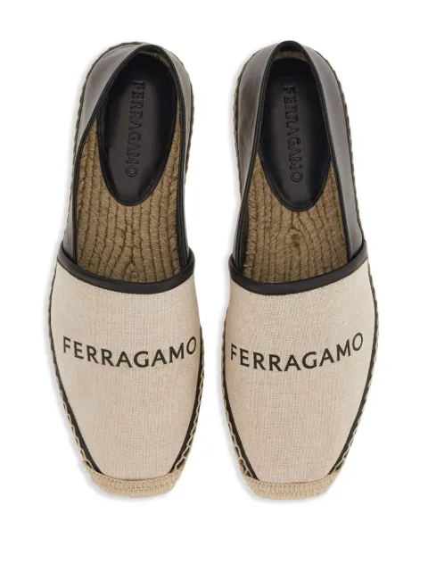 Ferragamo logo-print flat espadrilles Neutrals 763872