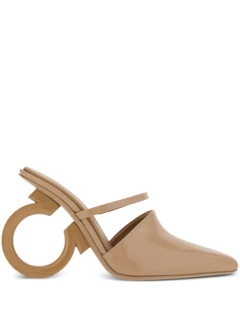 Ferragamo Elina 75mm leather mules Neutrals 760655