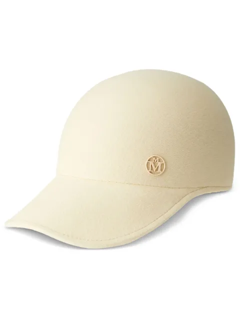 Maison Michel Tiger wool logo-plaque cap Neutrals 1068017004