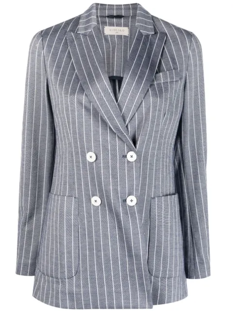 Circolo 1901 pinstripe-pattern double-breasted blazer Blue FD2766