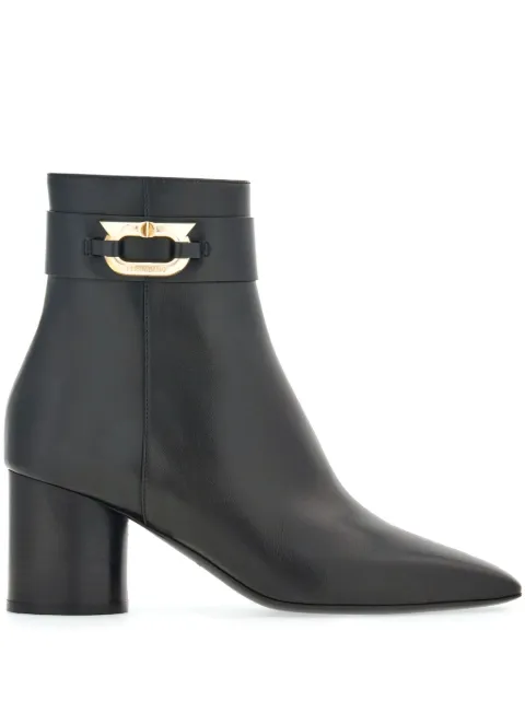 Ferragamo Gancini 60mm leather ankle boots Black 763933