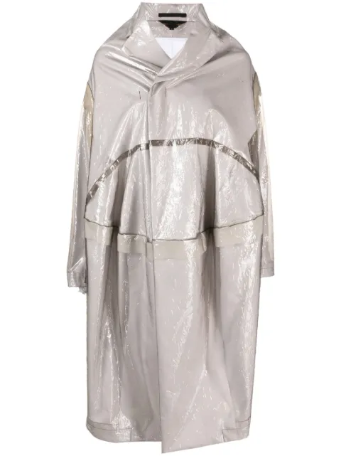 Comme Des Garçons asymmetric embossed raincoat Grey GKC003
