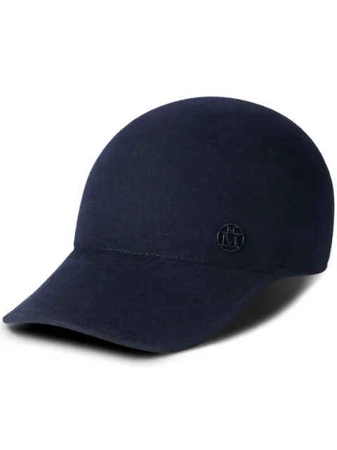 Maison Michel Tiger wool logo-plaque cap Blue 1068017002