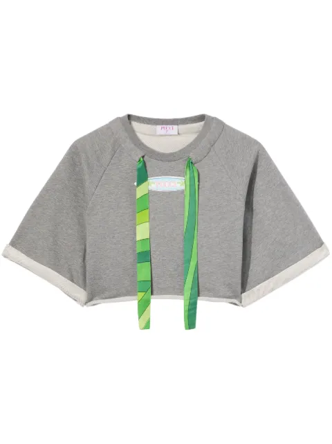 PUCCI melange-effect cropped top Grey 3RTM053R988