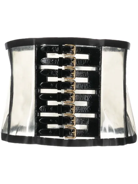 Dolce & Gabbana Pre-Owned 2000s patent leather corset belt Black DOG600FF