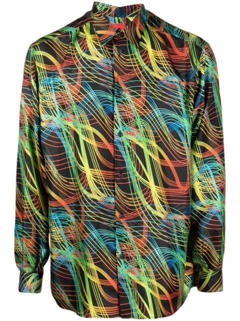 Ferrari abstract-pattern silk shirt Black 20096