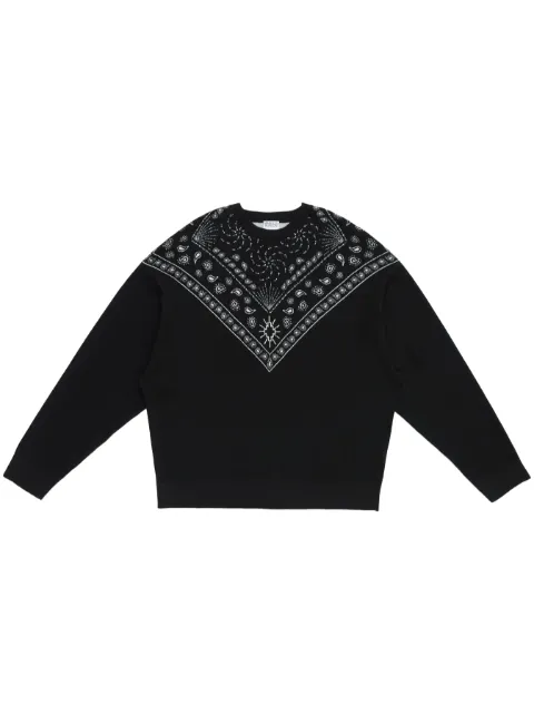 COUNTY OF MILAN bandana-print crew-neck jumper Black CMHE036F23KNI001