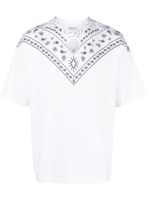 COUNTY OF MILAN bandana-print cotton T-shirt White CMAA054F23JER00A0110