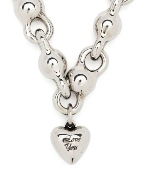 Acne Studios chunky-chain heart-pendant necklace Metallic C50399