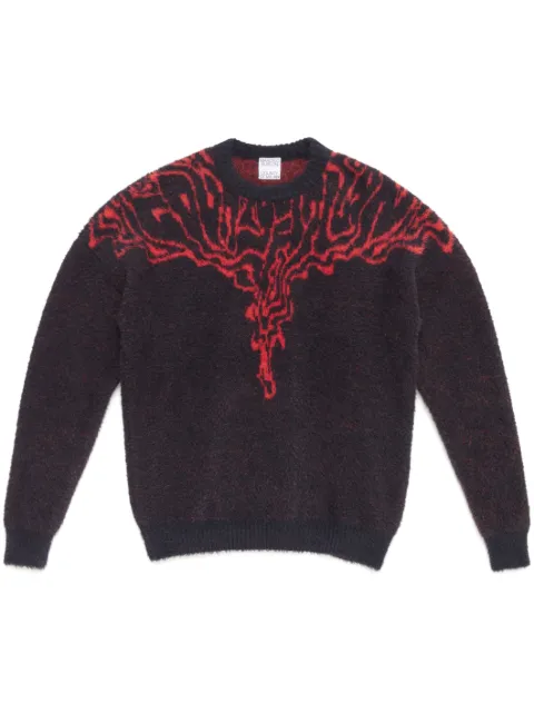 COUNTY OF MILAN Fluid Wings intarsia-knit jumper Black CMHE024F23KNI0021020