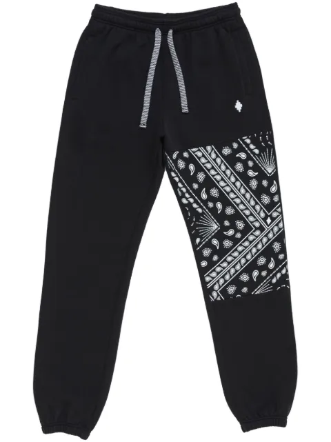 COUNTY OF MILAN bandana-print panelled cotton track pants Black CMCH024F23FLE0021001