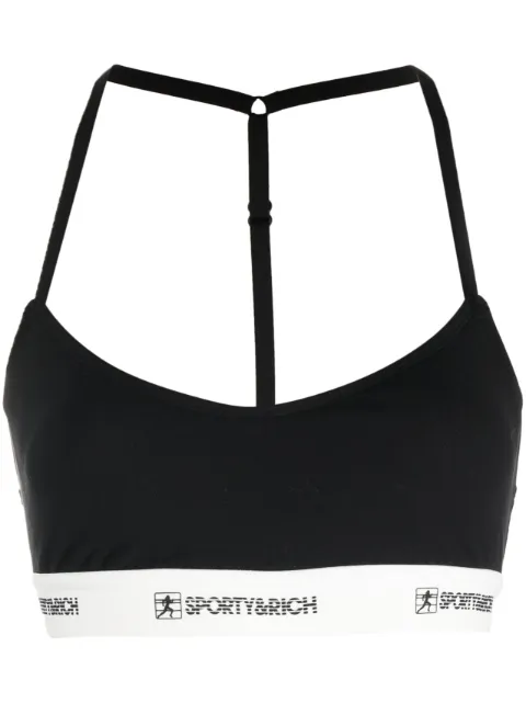 Sporty & Rich logo-underband crop top Black BR831BKBLACK