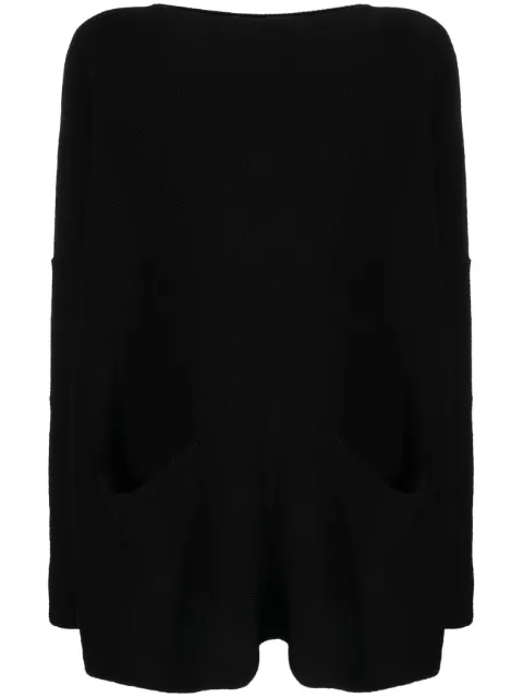 Daniela Gregis open pocket boat neck jumper Black MB6X5