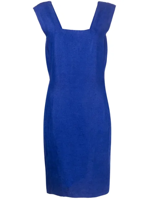 Versace Pre-Owned 1970s sleeveless linen dress Blue VER380LL