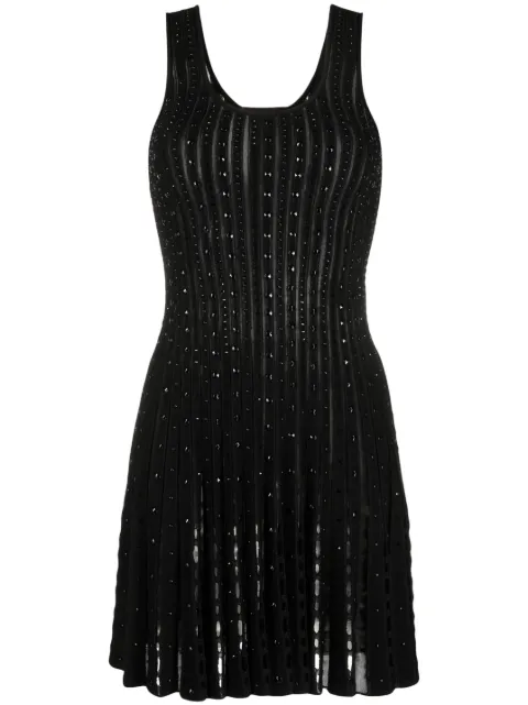 Versace plissé-knit sleeveless minidress Black 10099531A07174