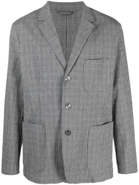 ASPESI plaid-pattern single-breasted blazer Grey CJ65M258