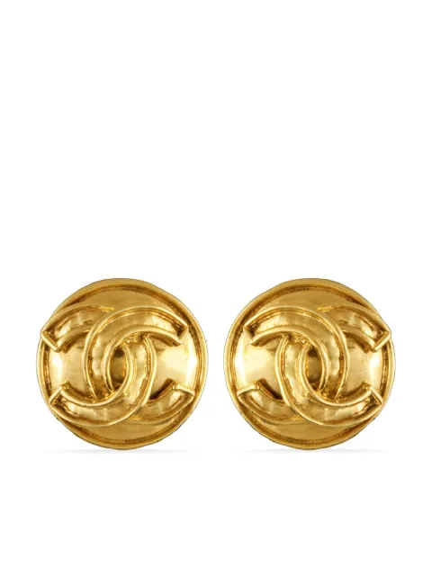CHANEL Pre-Owned 1990s CC clip-on earrings Gold ER017681
