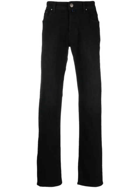 Jacob Cohën logo-patch straight-leg jeans Black UQE0430