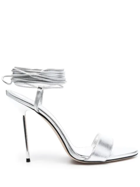 Paris Texas Guya 105mm lace-up sandals Silver PX981XLTM3