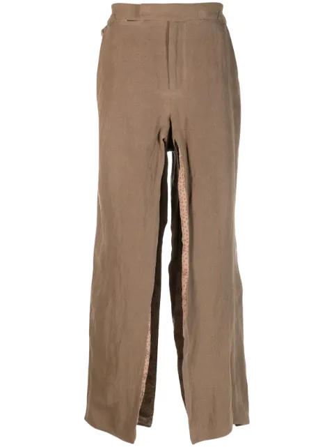 Vivienne Westwood side-slits flared trousers Brown 3F010009W00GRSI