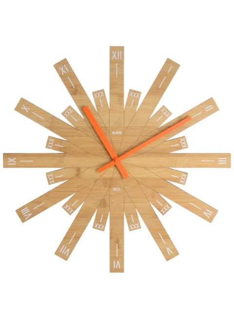 Alessi Raggiante bamboo wall clock Brown MDL05