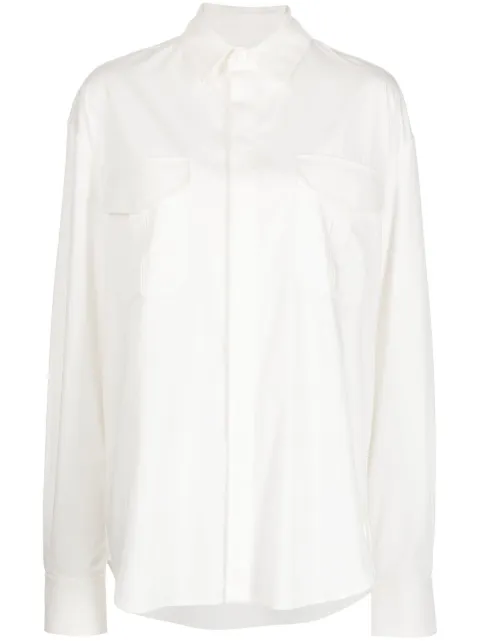 ANOUKI cotton long-sleeve shirt White ASS23I22SRCOWT