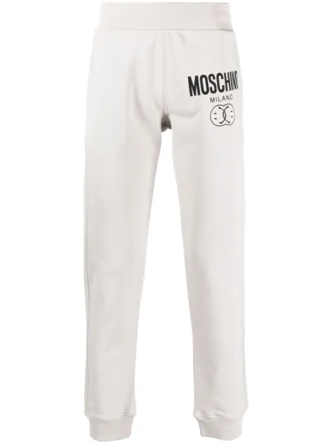 Moschino Smiley-print logo track trousers Grey A03407028