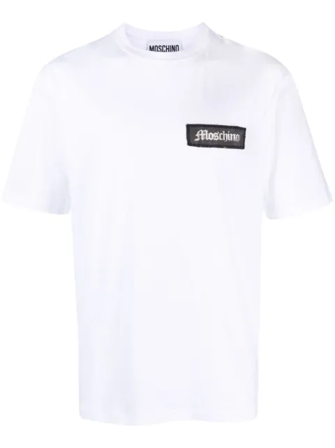 Moschino logo-patch cotton T-shirt White A07187041