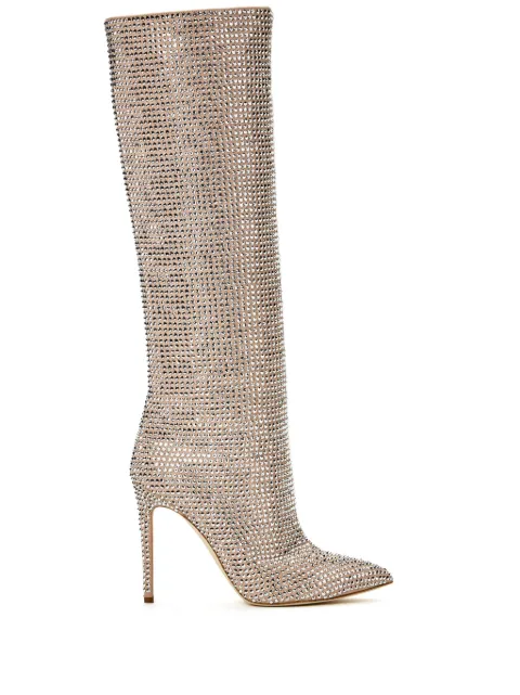 Paris Texas Holly crystal-embellished knee-high boots Neutrals PX517XSACH