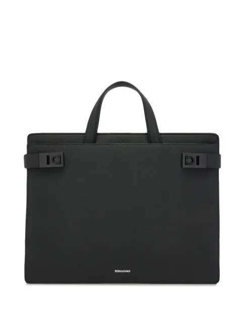 Ferragamo briefcase with Hug buckle (S) Black 763935