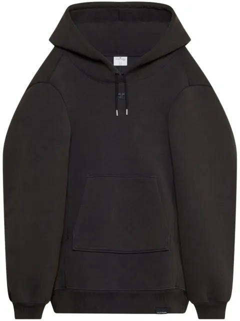 Courrèges logo-embroidered hooded dress Black 423JRO277JS0111