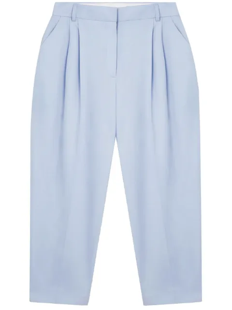 Stella McCartney pleated cropped-leg trousers Blue 5919643CU703