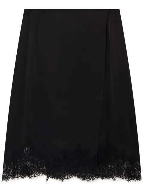 Stella McCartney lace satin midi skirt Black 6300403AU309