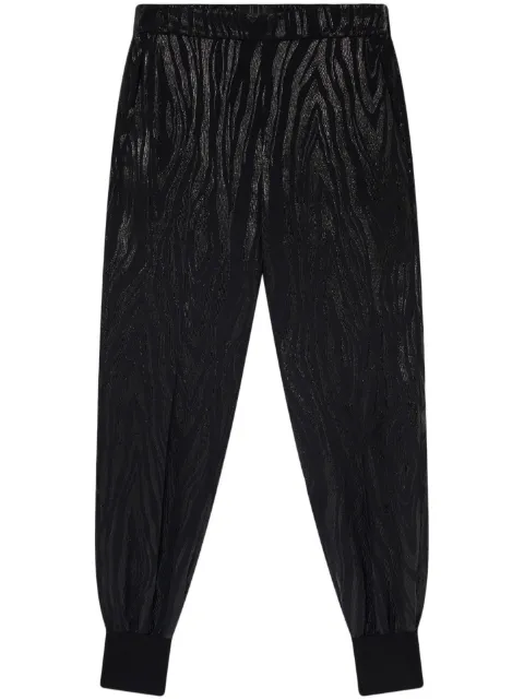 Stella McCartney wood-grain effect tapered trousers Black 3414163CJ302