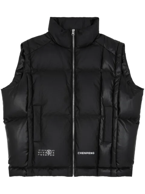 MM6 Maison Margiela x Chen Peng logo-print padded gilet Black S62FB0060S78460