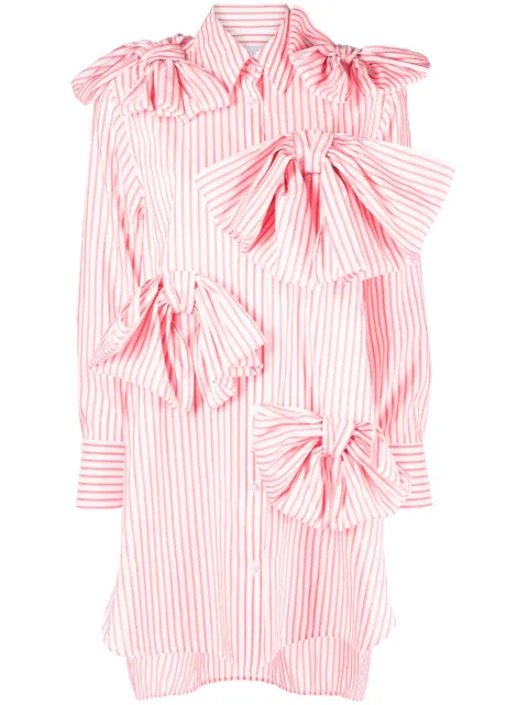 Viktor & Rolf Bow-Terfly striped shirtdress Pink TD046