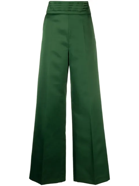 Viktor & Rolf pleat-detailing high-waist tailored trousers Green TB021