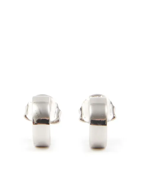 MM6 Maison Margiela logo-engraved hoop earrings Silver SM7VG0057SV0310
