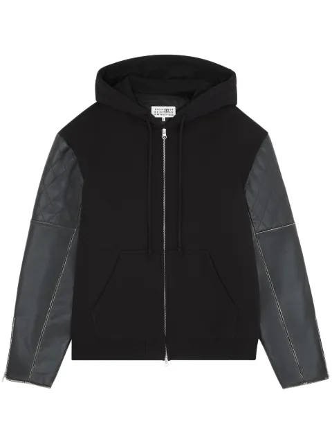 MM6 Maison Margiela zip-up hooded jacket Black S62AN0112S25596