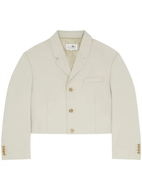 MM6 Maison Margiela single-breasted cropped blazer Neutrals S62BN0083S78357