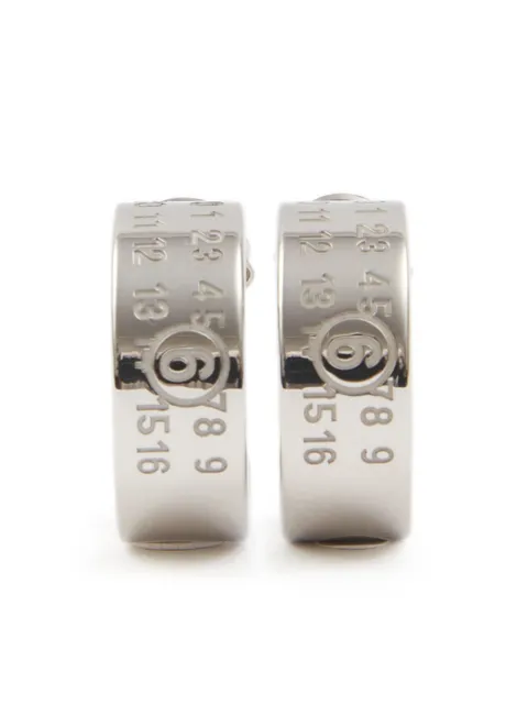 MM6 Maison Margiela Numeric Minimal Signature hoop earrings Silver SM7VG0056SV0310
