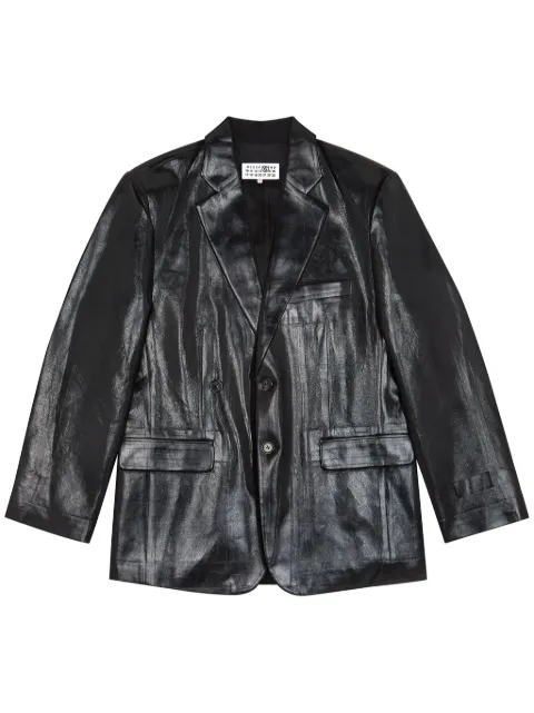 MM6 Maison Margiela coated single-breasted blazer Black S62BN0092S78357