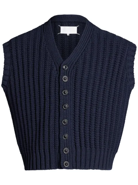 Maison Margiela ribbed-knit wool vest Blue S67HP0012S18346