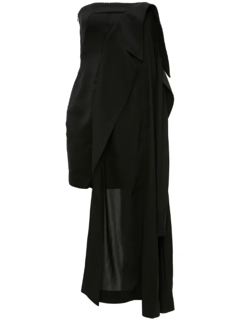 JW Anderson deconstructed strapless minidress Black DR0372PG1275999