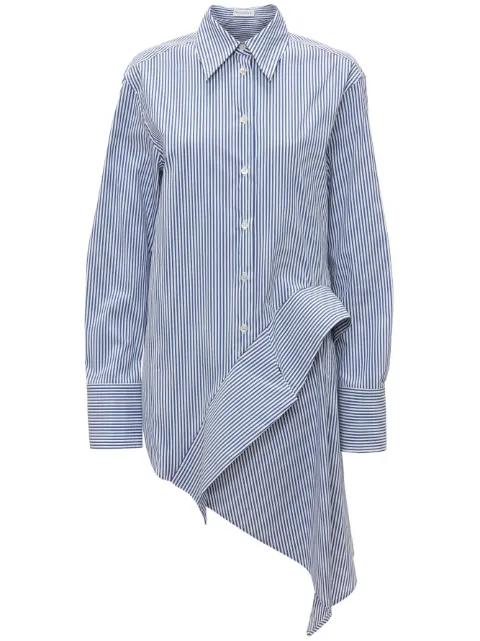 JW Anderson striped long-sleeve draped shirt Blue SH0242PG1327856