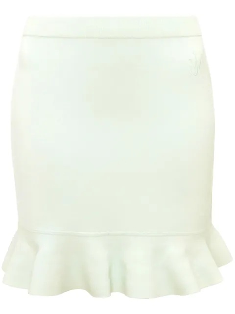 JW Anderson logo-embroidered knitted skirt Green KW0950YN0219515