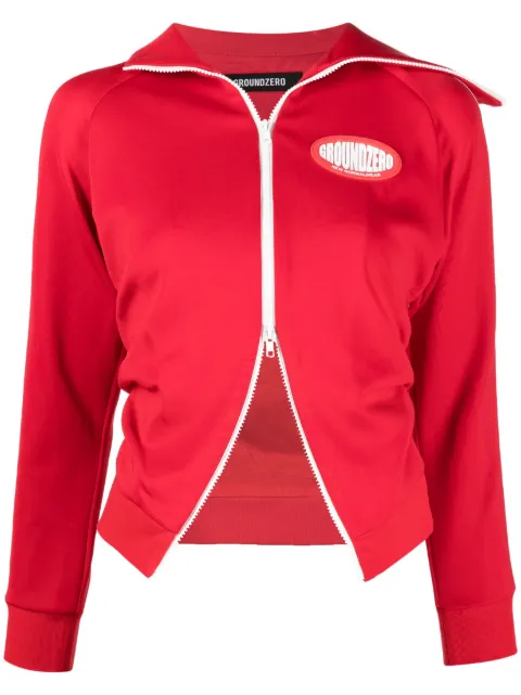 Ground Zero logo-patch zip-up jacket Red GZSS23JKT503B